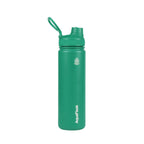 Grüne AquaFlask Regular Edelstahl Trinkflasche 650 ml mit Flip-Top-Sportdeckel und integriertem Tragegriff