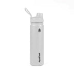 Weiße AquaFlask Regular Edelstahl Trinkflasche 650 ml mit Flip-Top-Sportdeckel und integriertem Tragegriff