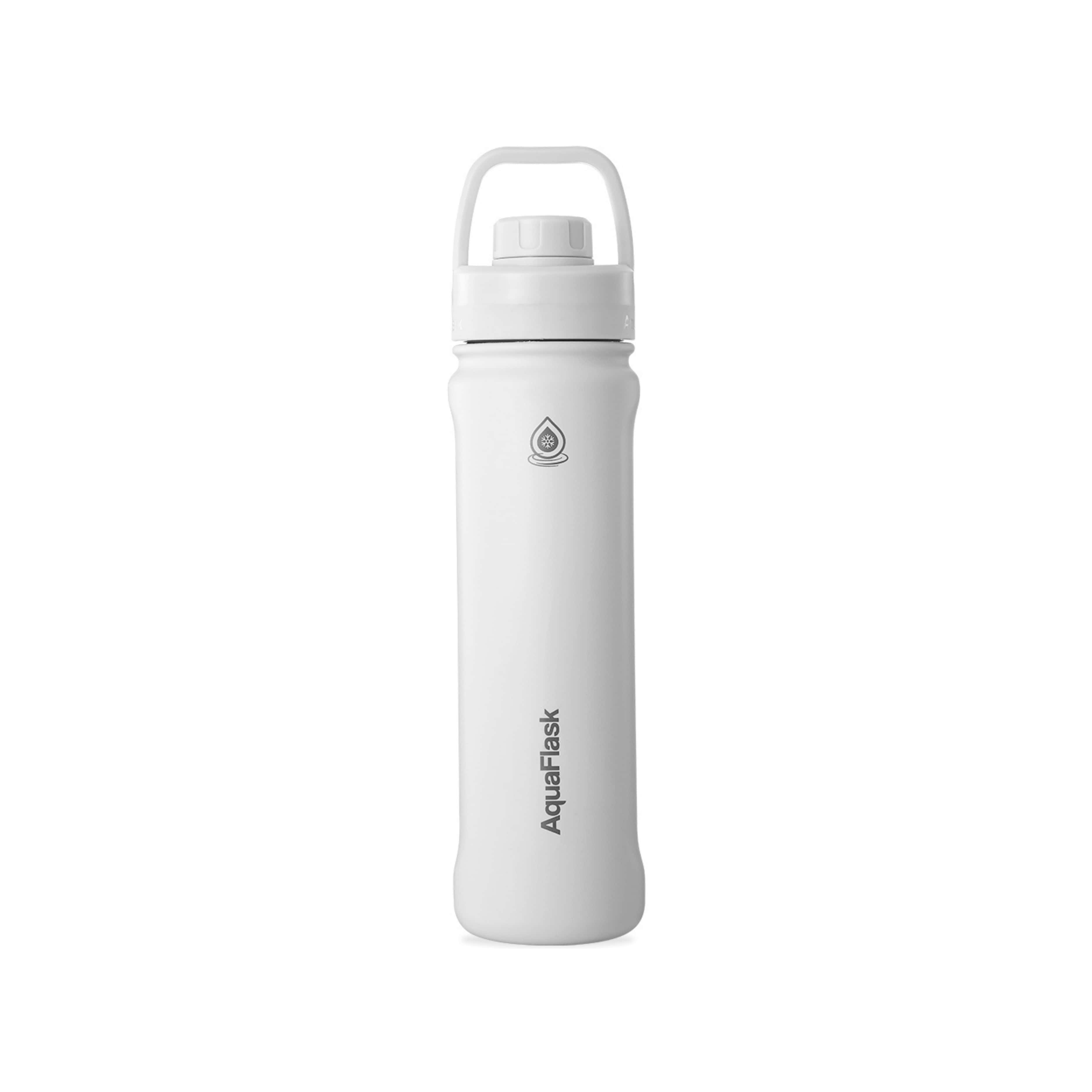 Weiß AquaFlask Sports Lid Bottle Edelstahl Trinkflasche 650 ml (22 oz) mit Sports Lid und Haltegriff