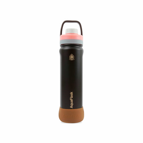 Braun AquaFlask Colorwave Chill Bottle Edelstahl Trinkflasche 650 ml (22 oz) mit Schraubdeckel und Schutz-Boot