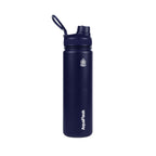 Dunkelblaue AquaFlask Regular Edelstahl Trinkflasche 650 ml mit Flip-Top-Sportdeckel und integriertem Tragegriff