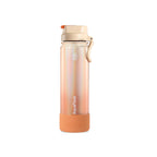 Orange AquaFlask Canny Floss Collection Edelstahl Trinkflasche 650 ml (22 oz) mit schimmerndem Farbverlauf, Strohhalm-Deckel und stoßabsorbierendem Schutz-Boot