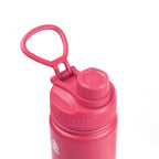 Detailaufnahme des pinken Flip-Top-Sportdeckels der AquaFlask Regular Edelstahl Trinkflasche 650 ml (22 oz) in Flamingo