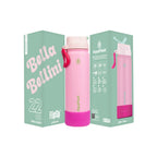 Rosa AquaFlask Colorwave Flip Sip Lid Collection Edelstahl Trinkflasche 650 ml (22 oz) mit Flip-Sip-Deckel neben Originalverpackung in Bella Bellini