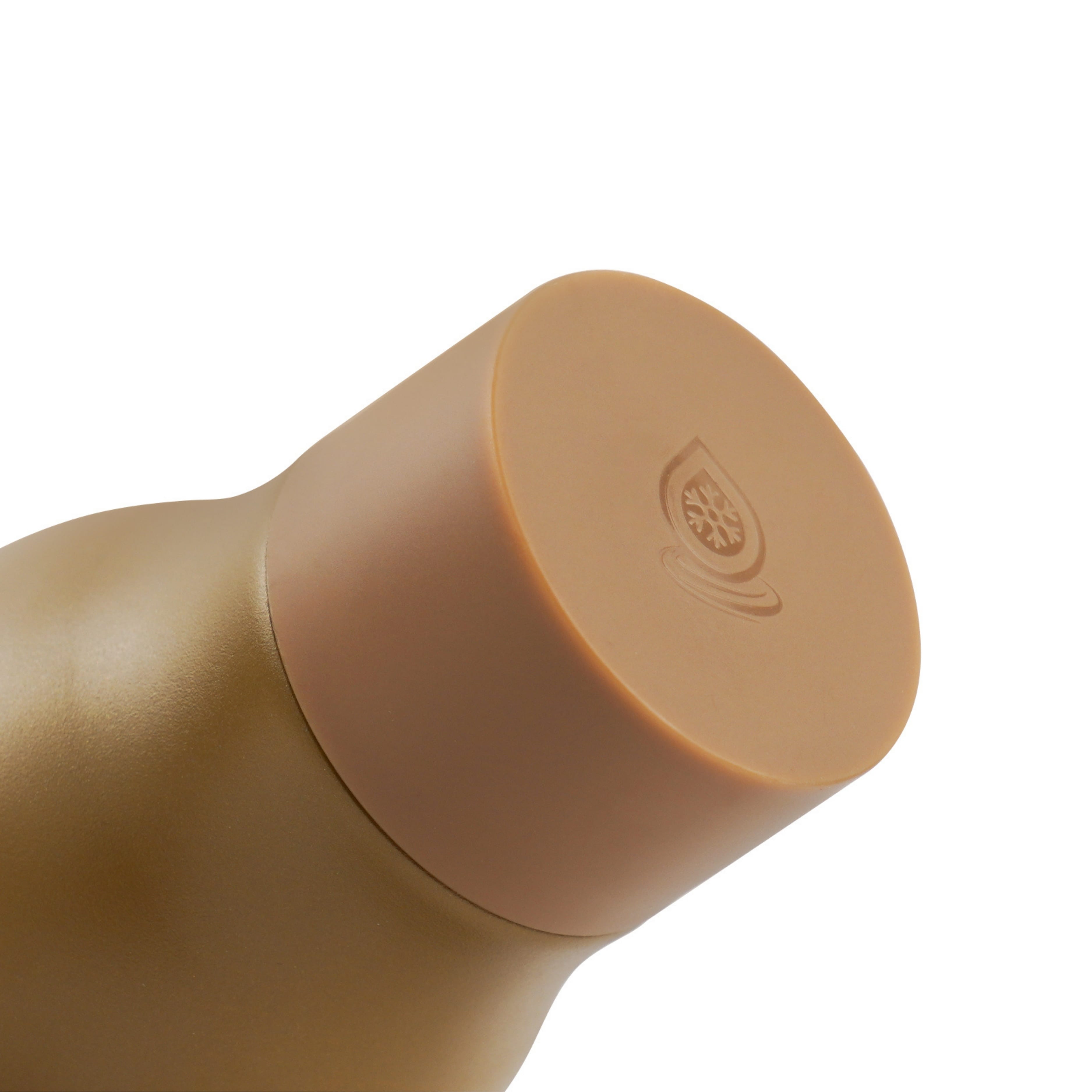 Detailaufnahme des braunen Schraubdeckels der AquaFlask Flow Collection Edelstahl Trinkflasche 750 ml (25 oz)