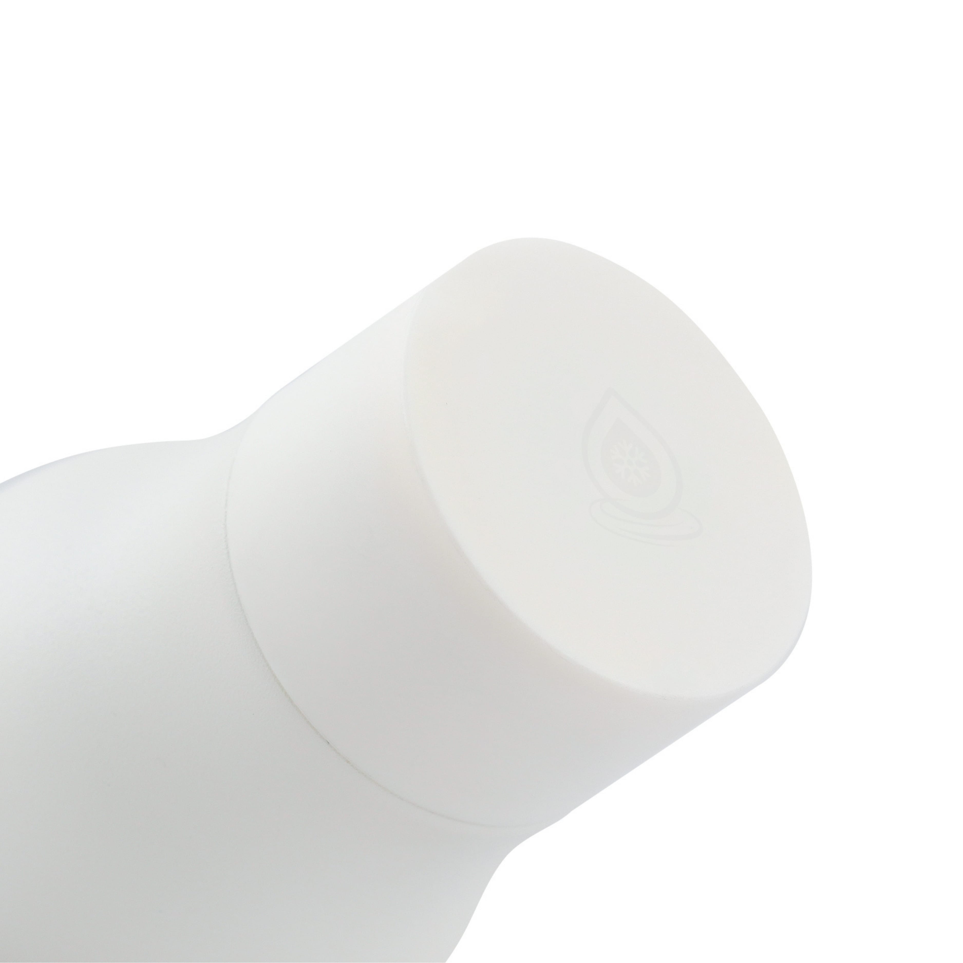 Detailaufnahme des weißen Schraubdeckels der AquaFlask Flow Collection Edelstahl Trinkflasche 750 ml (25 oz)