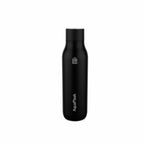 Schwarz AquaFlask Flow Collection Edelstahl Trinkflasche 750 ml (25 oz) mit Schraubdeckel und großer Trinköffnung