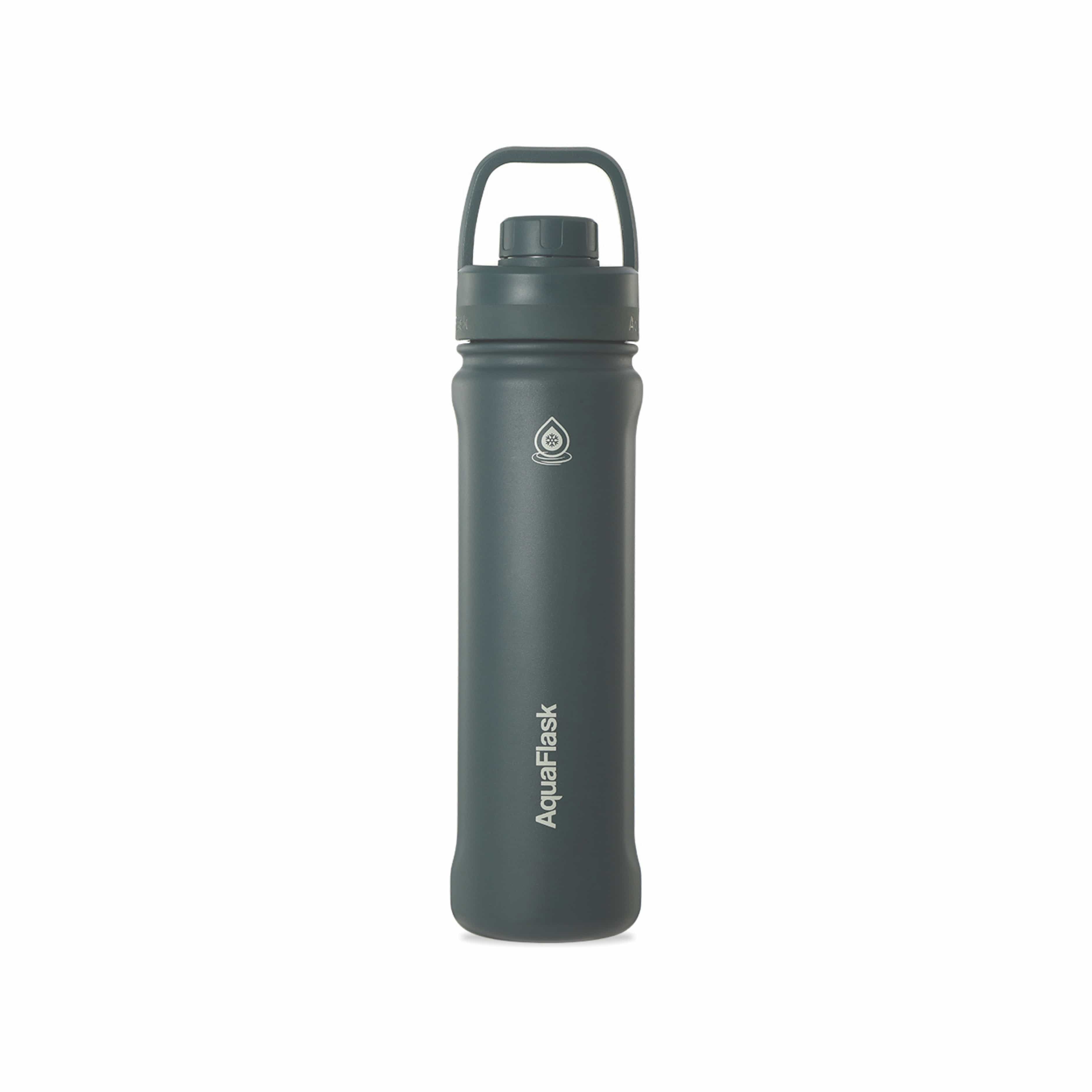 Grau AquaFlask Sports Lid Bottle Edelstahl Trinkflasche 650 ml (22 oz) mit Sports Lid und Haltegriff