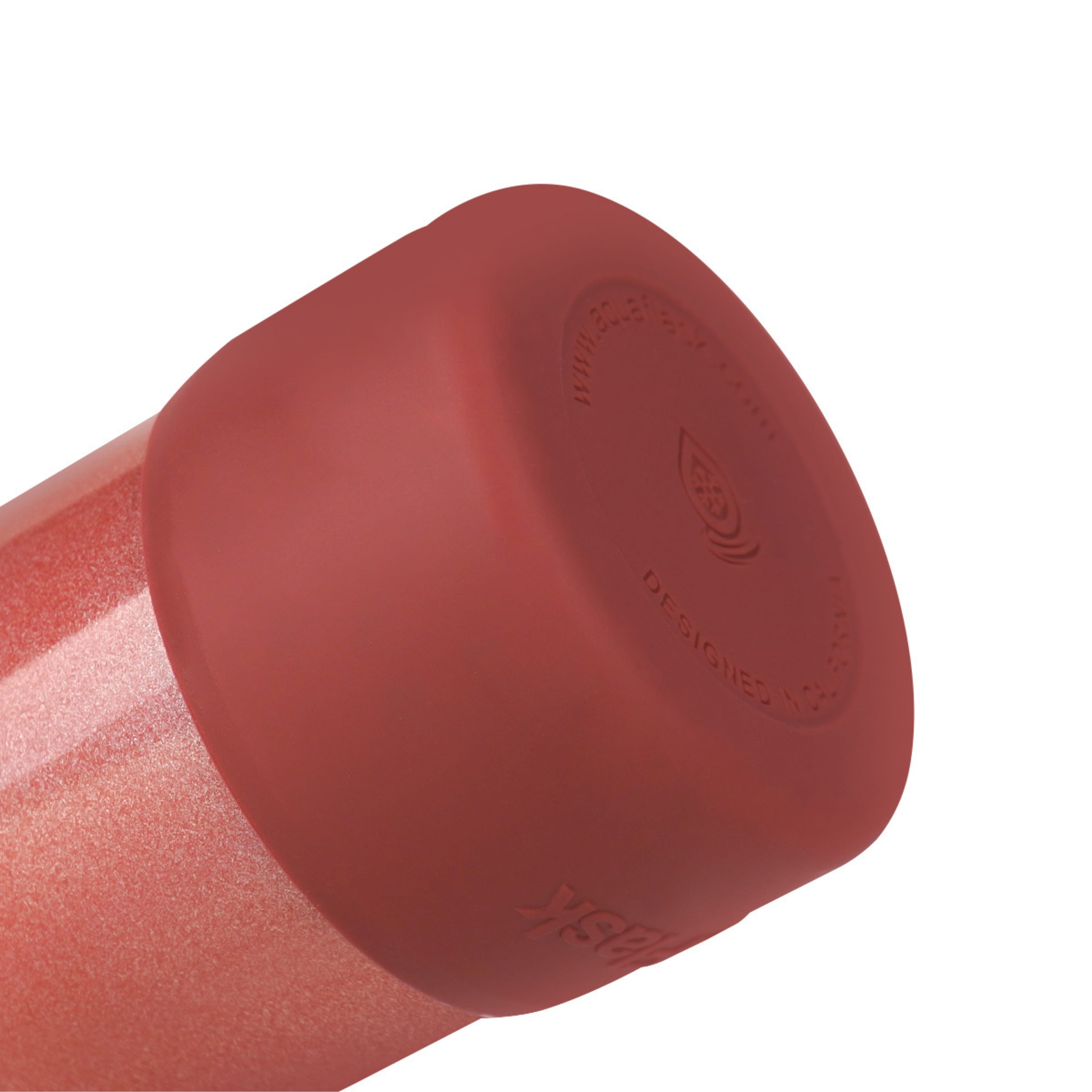 Detailaufnahme des rotfarbenen Schutz-Boots der AquaFlask Canny Floss Collection Edelstahl Trinkflasche 650 ml (22 oz)