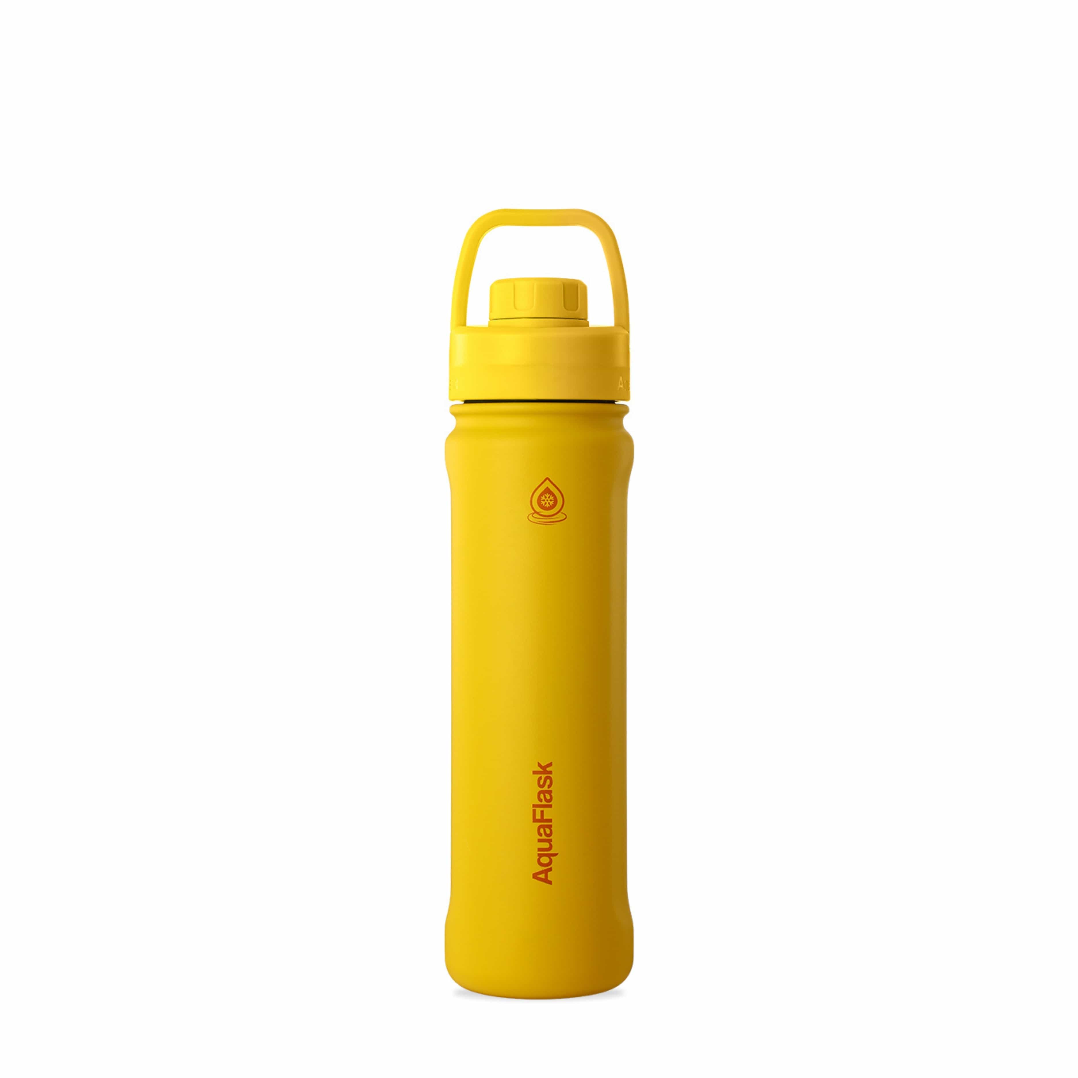 Gelb AquaFlask Sports Lid Bottle Edelstahl Trinkflasche 650 ml (22 oz) mit Sports Lid und Haltegriff