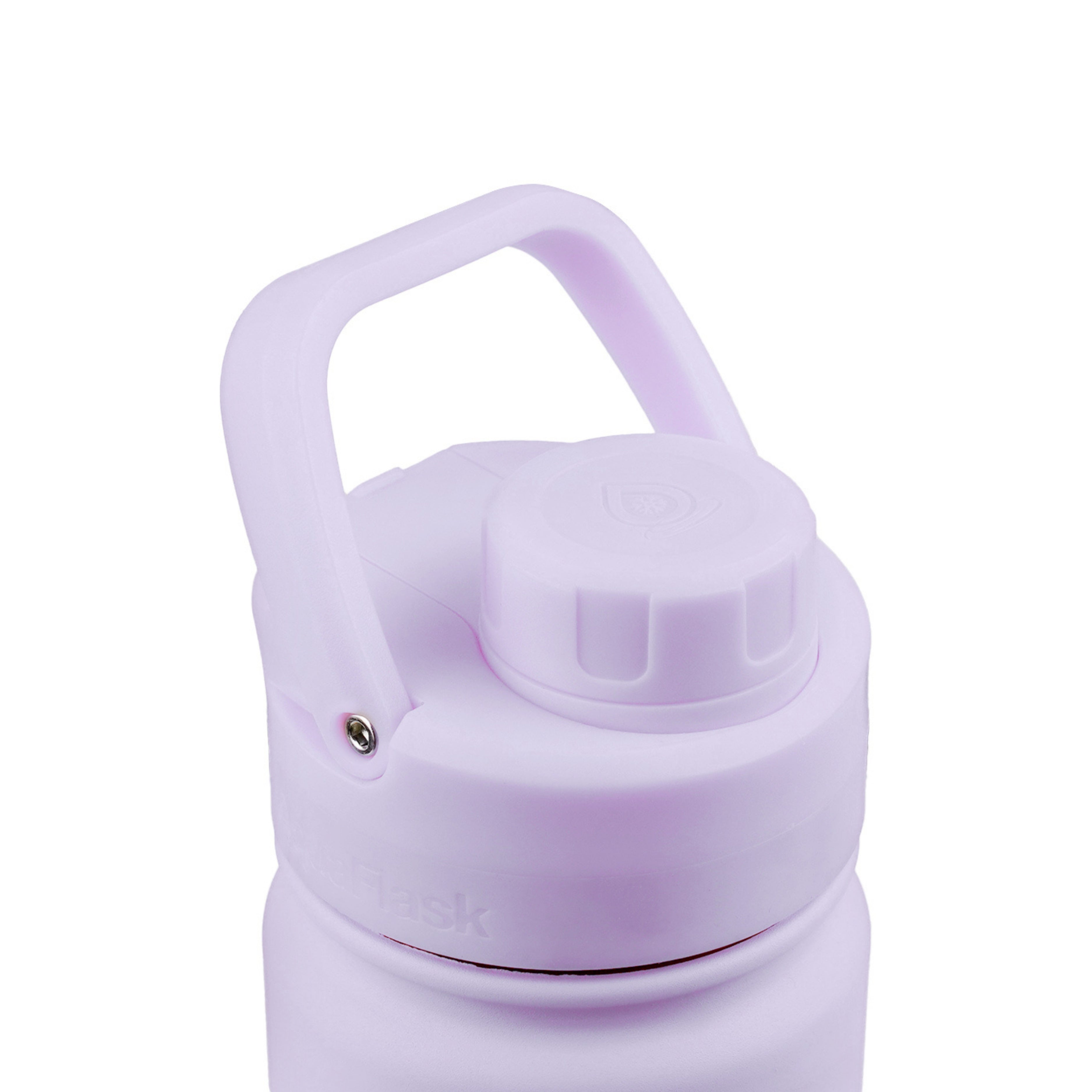 Detailaufnahme des lila Sports Lid mit Haltegriff der AquaFlask Sports Lid Bottle Edelstahl Trinkflasche 650 ml (22 oz)