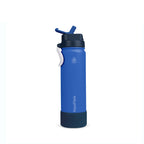 Blau AquaFlask Colorwave Flip Sip Lid Collection Edelstahl Trinkflasche 650 ml (22 oz) mit Flip-Sip-Deckel und Schutz-Boot