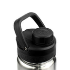 Detailaufnahme des schwarzen Sports Lid mit Haltegriff der AquaFlask Sports Lid Bottle Edelstahl Trinkflasche 650 ml (22 oz)