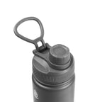 Detailaufnahme des grauen Flip-Top-Sportdeckels der AquaFlask Regular Edelstahl Trinkflasche 650 ml (22 oz) in Stone Gray