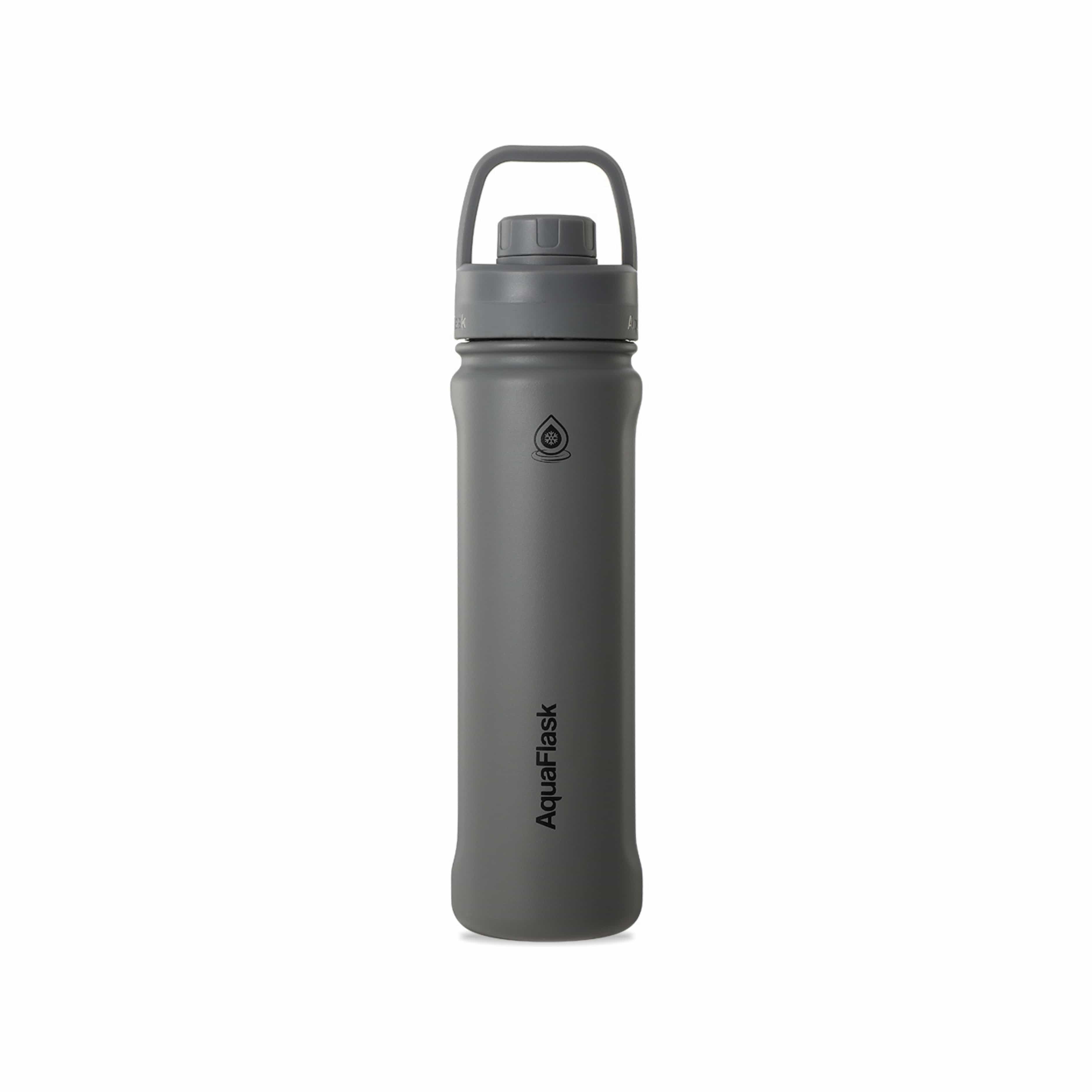 Grau AquaFlask Sports Lid Bottle Edelstahl Trinkflasche 650 ml (22 oz) mit Sports Lid und Haltegriff