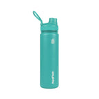 Türkise AquaFlask Regular Edelstahl Trinkflasche 650 ml mit Flip-Top-Sportdeckel und integriertem Tragegriff